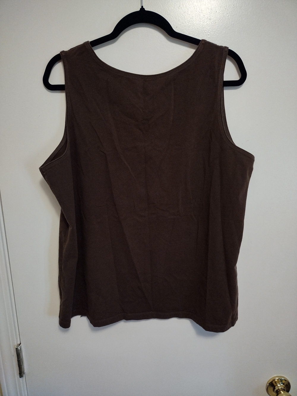 Brown Scoop Neck Tank Top